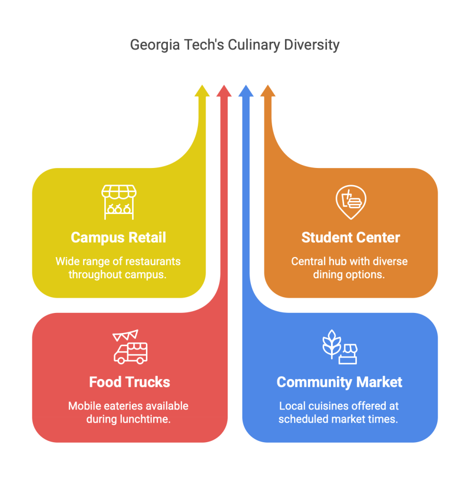 Category break down of on campus restaurants at Georgia Tech