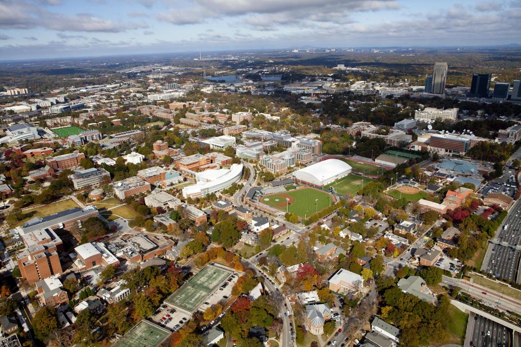 Bird's eye view picture of Georgia Tech campus.