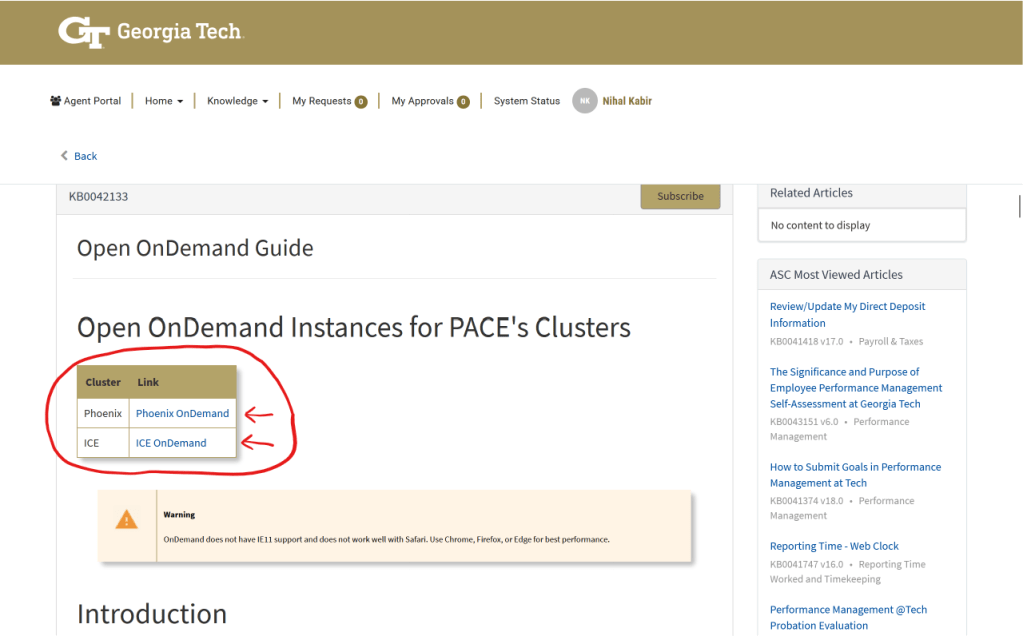 Georgia Tech Open OnDemand Guide